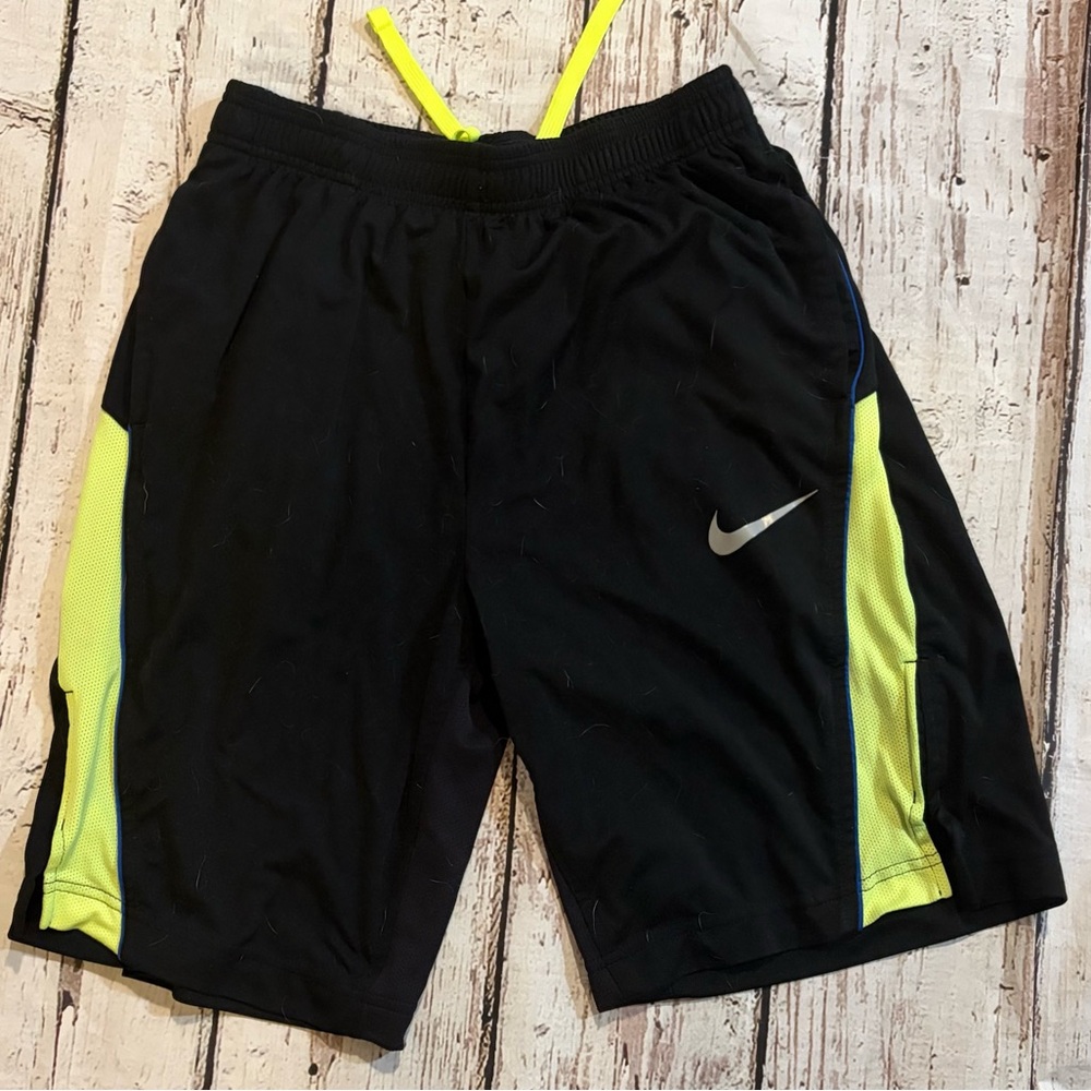 Nike Black and Yellow Athletic Shorts